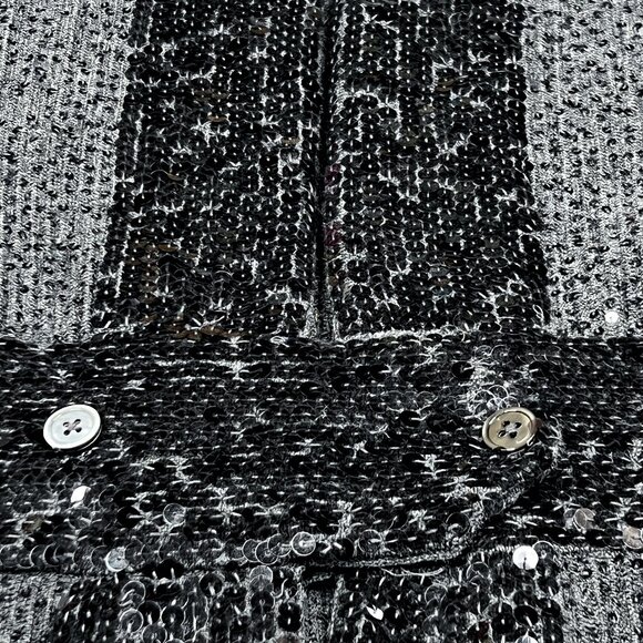 IISLI Elegant Designer Wool Sequins Gray Cardigan Kimono Orig $998! Size 8 - NWT - Picture 8 of 13